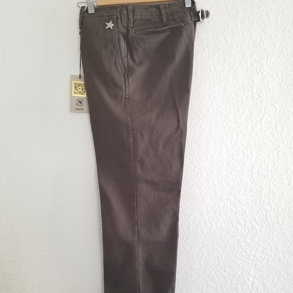 Golden Goose Cropped Chino Pants Size IT 44 Olive Green Brown - Picture 2 of 11
